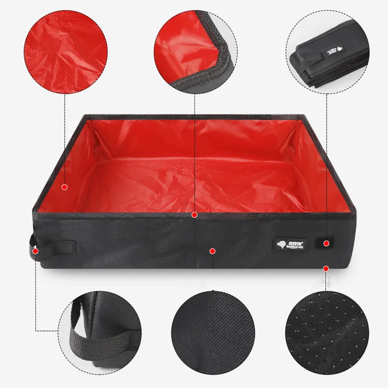 Portable Folding Travel Pet Litter Box Waterproof Dog Cat Potty