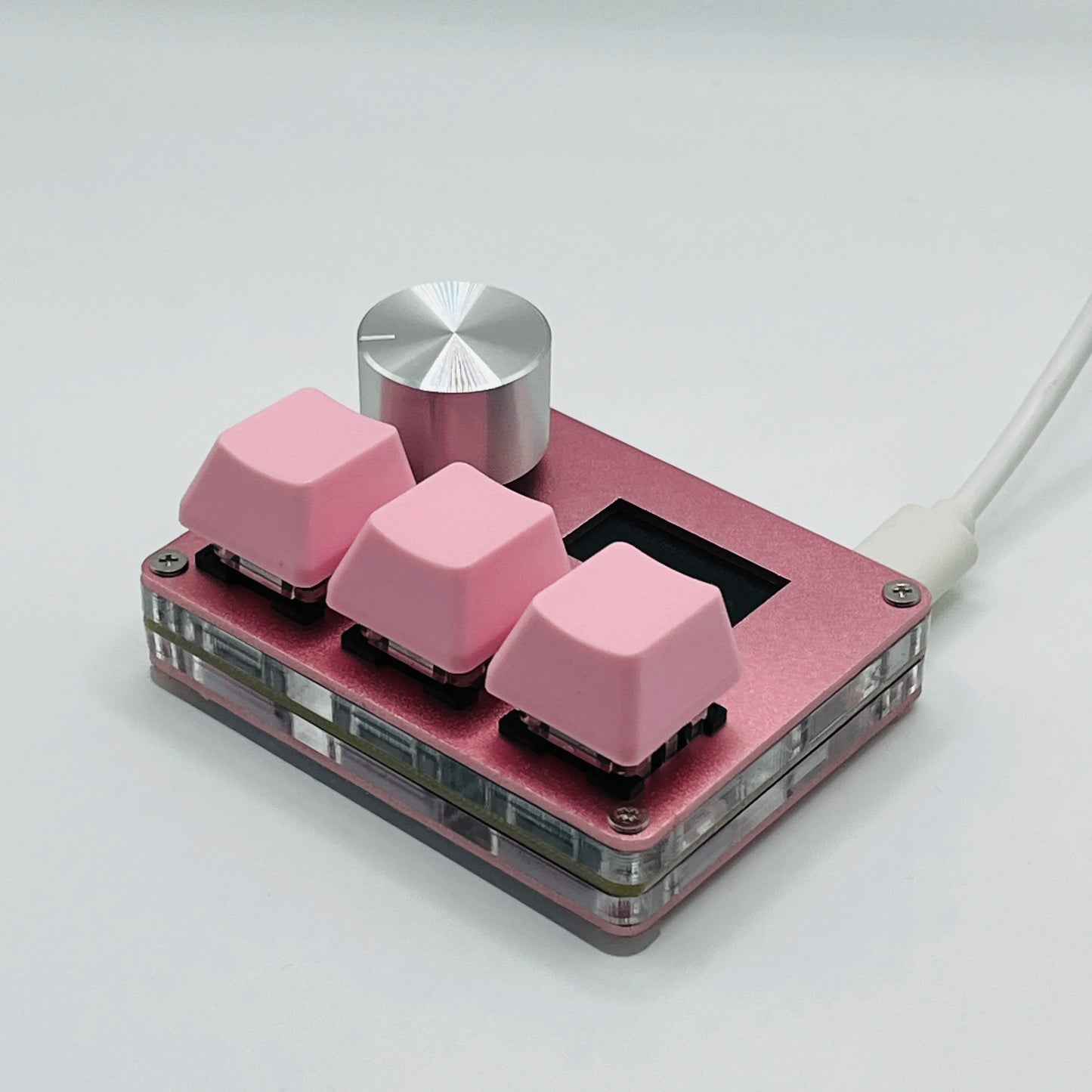 O3C SayoDevice OSU Rapid Trigger Magnetic Pink Switches Keyboard with Customizable Knob and Shortcut Features