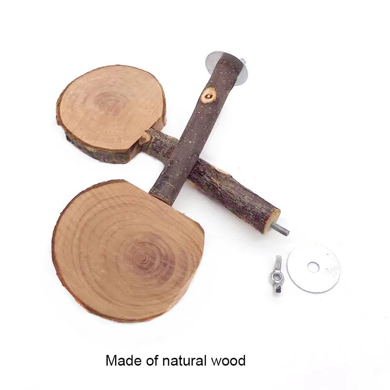 Natural Wood Pet Parrot Raw Wood Fork Tree Branch Stand Rack Squirrel Bird Hamster Branch Perches Chew Bite Toys Stick Hot Sale