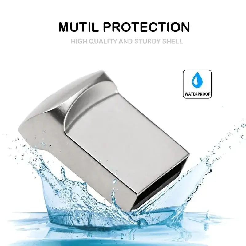 Super Mini Metal USB Flash Drives 64GB Creative Business Gifts Memory Stick Black Pen Drive Silver Storage Devices