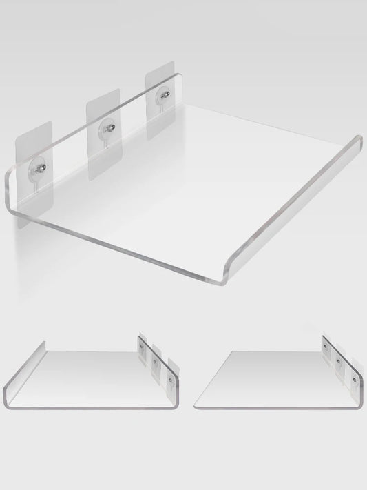 Invisible Acrylic Floating Wall Ledge Shelf for Kids Bookshelves and Bathroom Storage