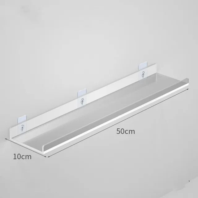 1pc Clear Acrylic Storage Rack Wall Mounted Shelf for Makeup, Books, and Organizing