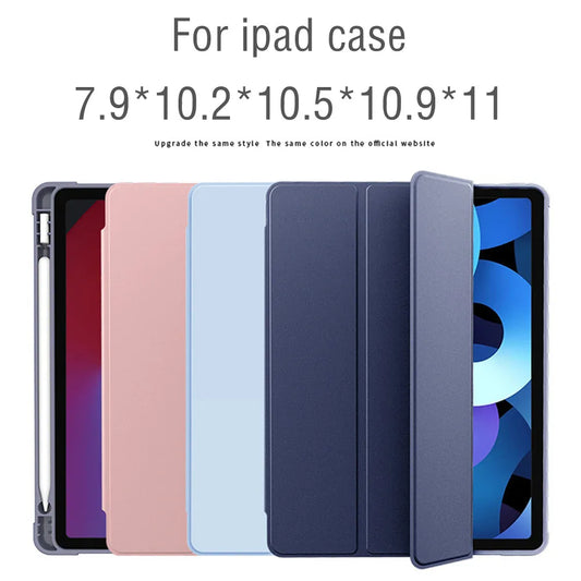 Funda para iPad Air 5 2022 10.9 Pro 11 pulgadas 2024 con funda para portalápices 2018 9.7 Air 2/3 10.5 2021 10.2 6/7/8/9/10.ª generación