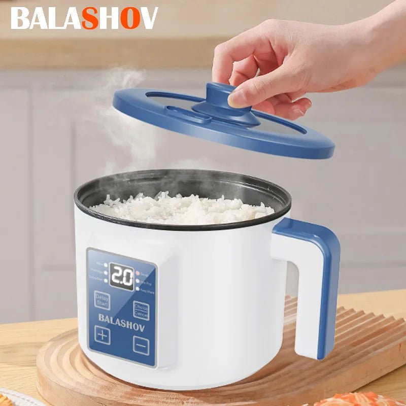 Mini Electric Rice Cooker Double Layer Multi Cooker Non-Stick Smart Steamed Rice Pot for Efficient Home Cooking