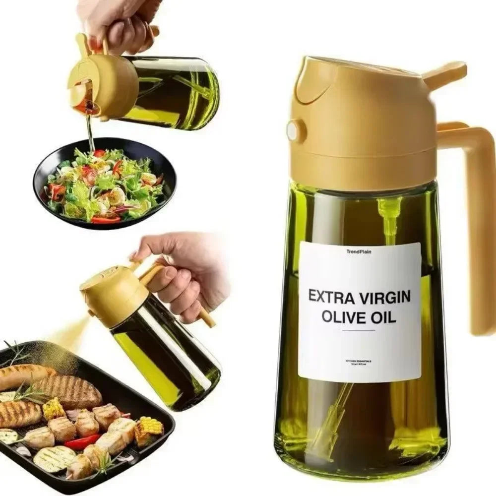 Olive Oil Dispenser Bottle 470ml – Light-Blocking Dark Glass Design