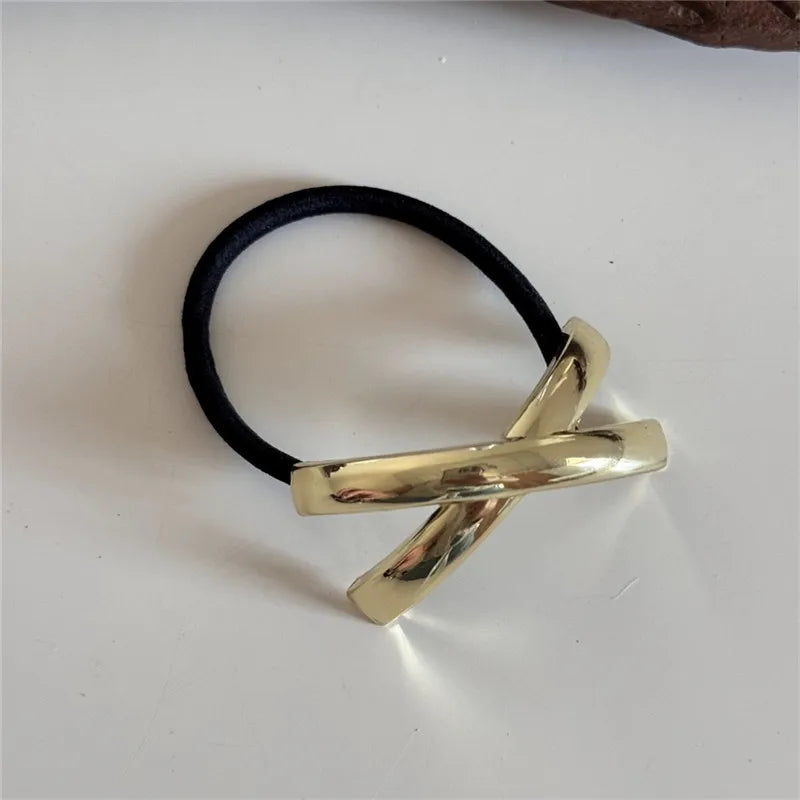 New Fashion Metal Irregular Double-Layer Hair Bands Ropes Women Headband Elastic Hairband Ponytail Holder Hair Accessories