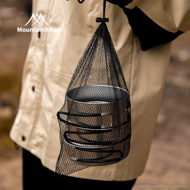 MountainHiker 5 Piece Camping Cookware Set 304 Stainless Steel Portable Outdoor Cooking Kit for Hiking BBQ and Picnic