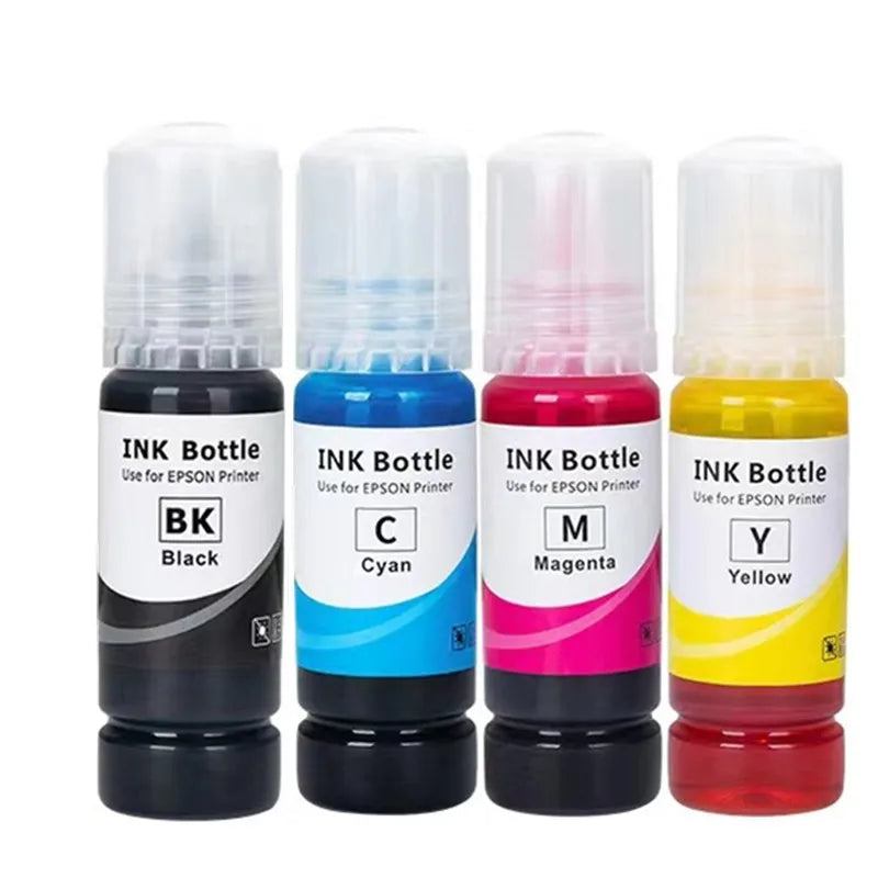 Dye Ink 115 T115 Premium Compatible Bulk Bottle Water Based Refill Ink for Epson EcoTank L8160 and L8180 Printers 70ml Each Color