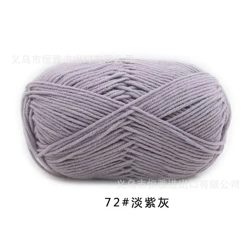 Likeecords 4-Strand Milk Cotton Yarn 60g Soft Baby Yarn for Knitting and Crochet