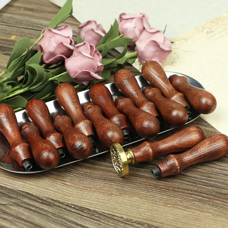 1 Pcs Lacquer Seal Wooden Handle Wax Tool Retro Roller Stamp