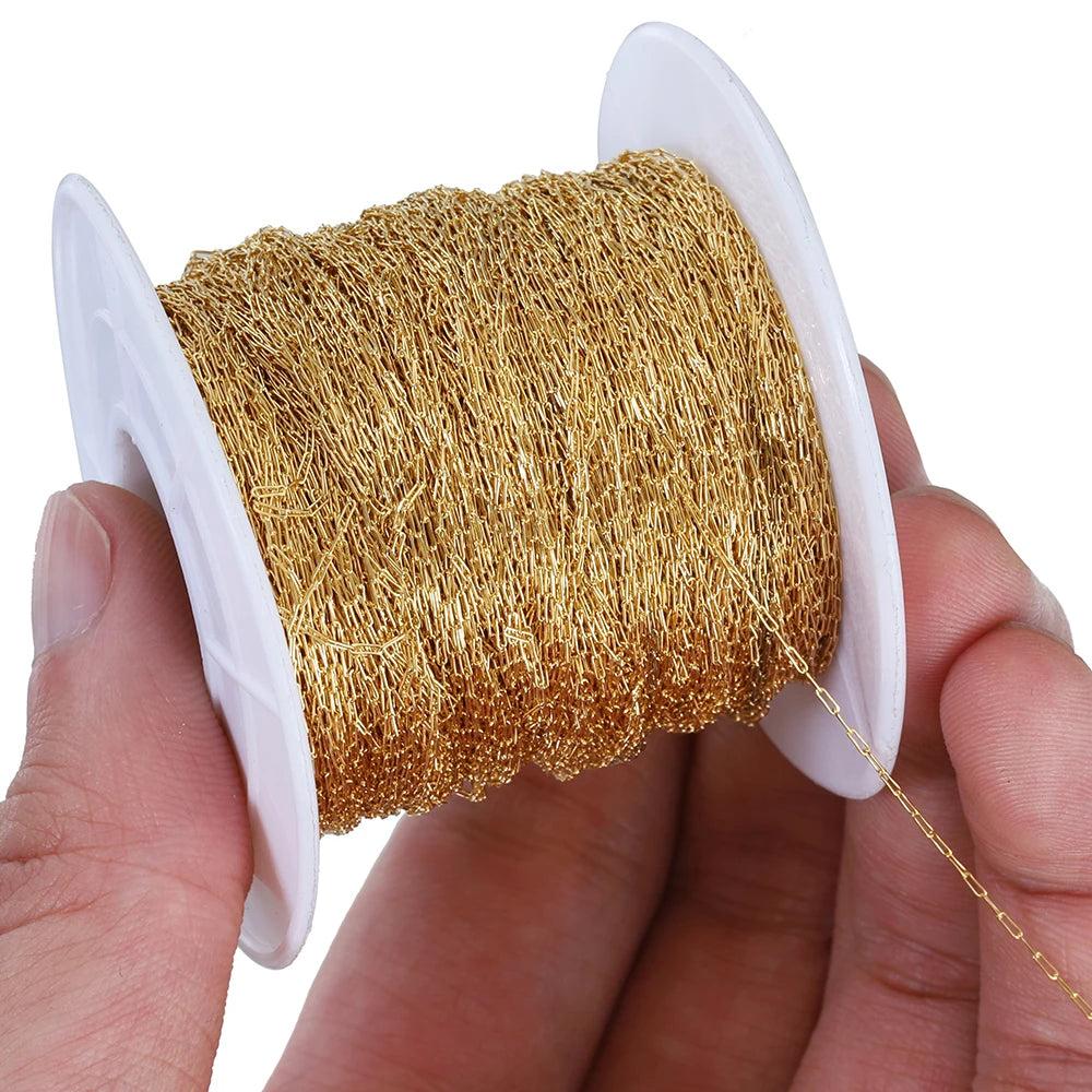 10 Meters Stainless Steel Gold Color Chain for Jewelry Making