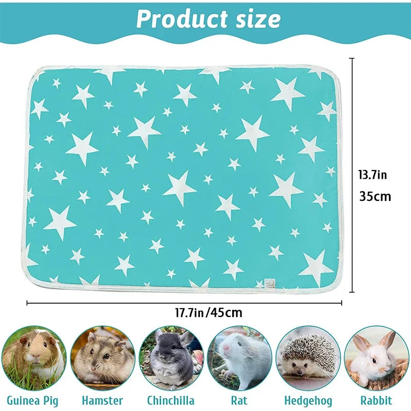 Pets Hamster Washable Absorbent Pee Pads for Rabbit Cage Guinea Pig Accessories Guinea Pig Cage Liners Small Bedding Mat 1Pc