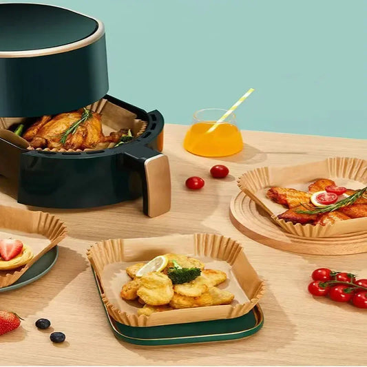 50pcs Air Fryer Grease Absorbent Silicone Baking Pads