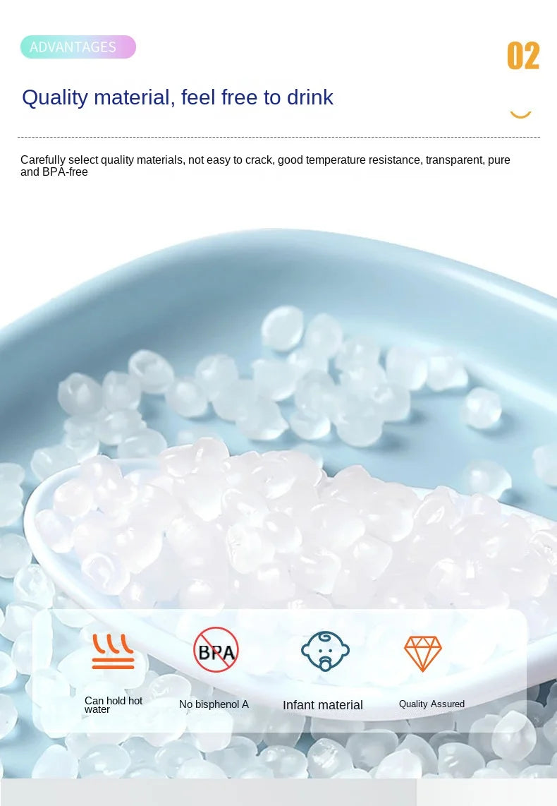 1pc 1000ml Large Capacity Gradient Water Bottle with Straw