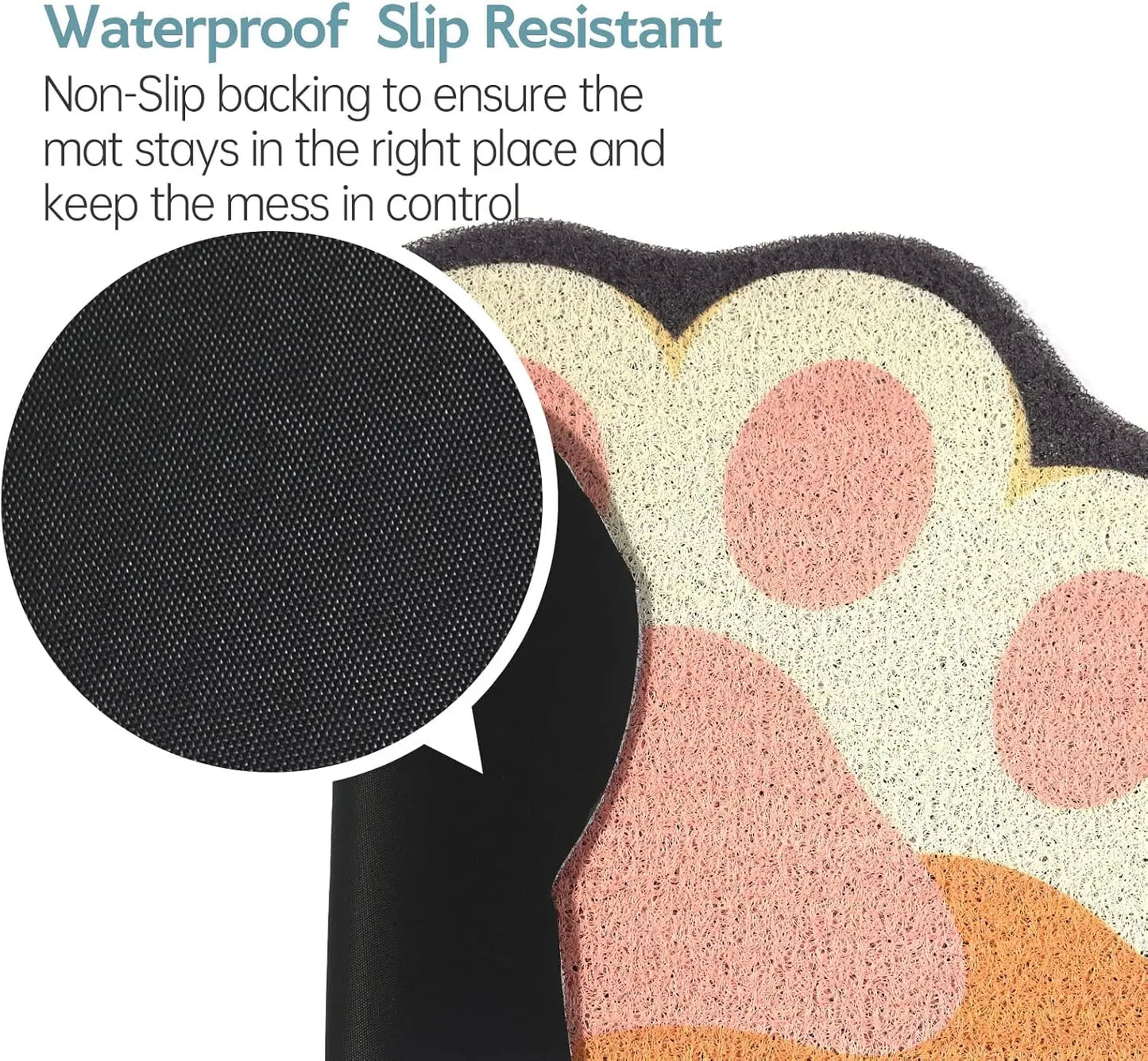 Cute Cat Litter Mat Litter Box Mat Litter Trapping Mat Soft on Kitty Paws Anti Slip Pet Accessories Door Floor mats Bathroom Mat