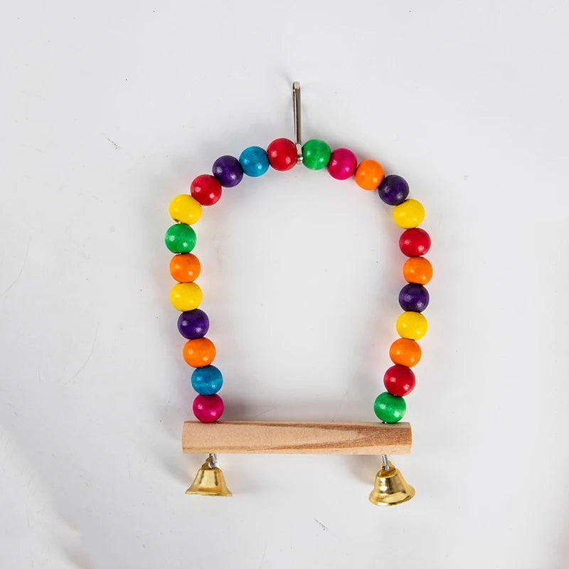 Bird Mirror Wooden Interactive Play Toy With Perch For Small Parrot Budgies Parakeet Cockatiel Conure Lovebird Cage Accessories