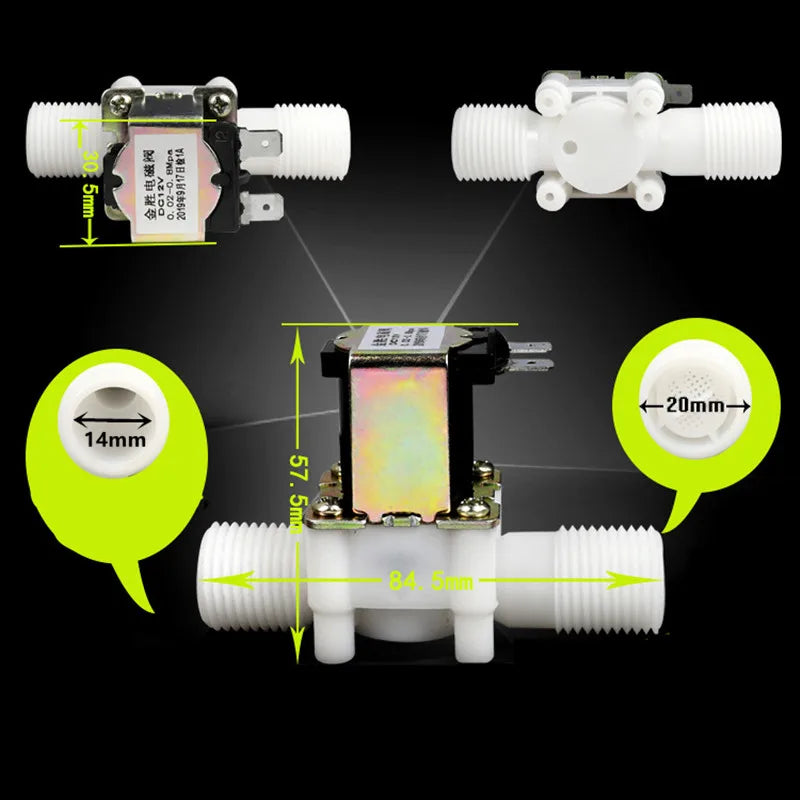 Válvula solenoide con rosca macho de 1/2" 3/4" CA 220 V CC 12 V 24 V Controlador de válvula de control de agua Interruptor Normalmente cerrado Normalmente abierto