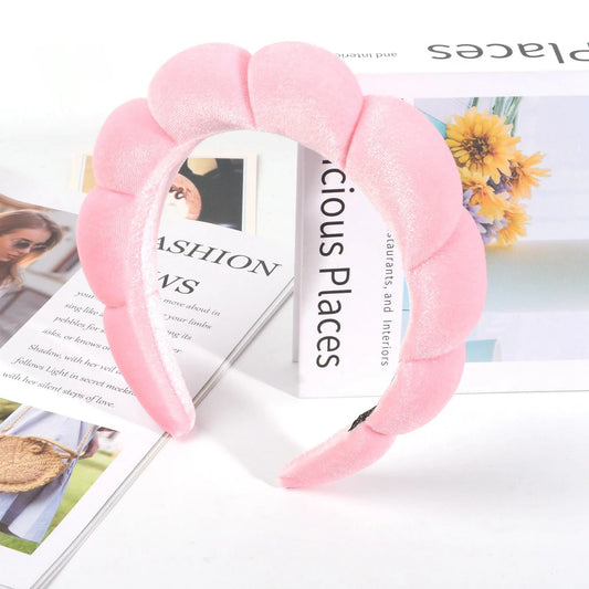 Women Spa Headband For Washing Face Shower Sponge Hairbands Fashion Winter Puffy Makeup Hair Hoop Headwear Hair Accessories