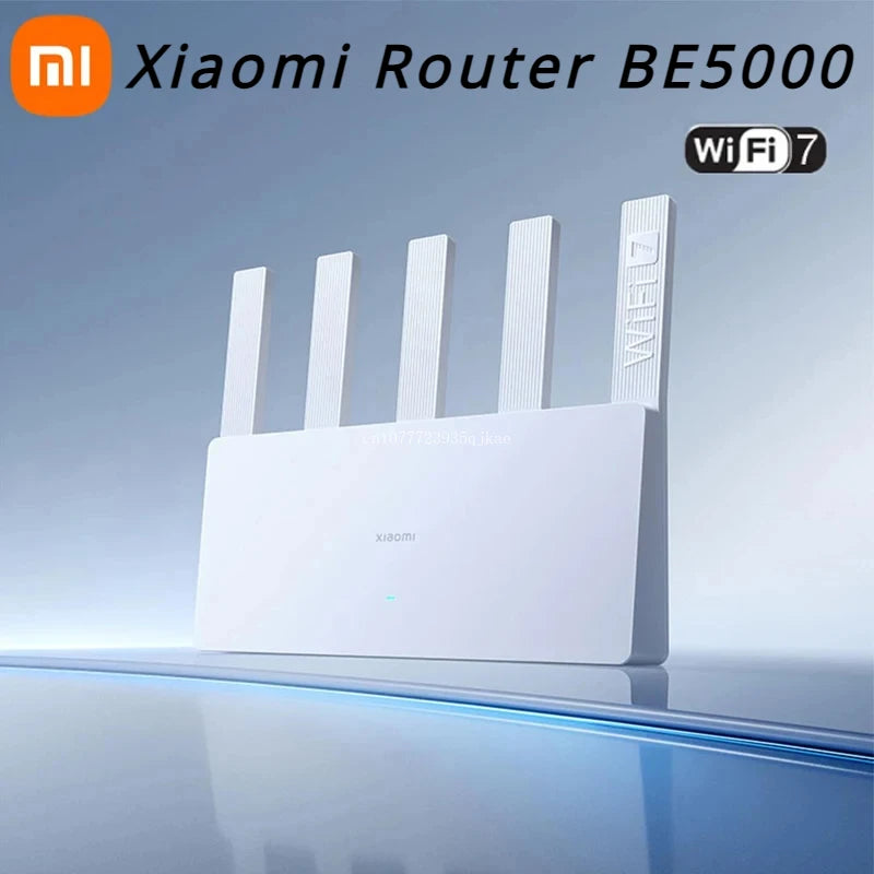 Router Xiaomi BE5000 WiFi 7 2.5G Puerto de red de 5011Mbps Memoria de 512MB Acceso de banda ancha dual de 2.4/5GHz Protección de seguridad de red