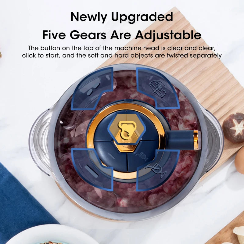 5L Electric Meat Grinder 304 Stainless Steel Food Crusher