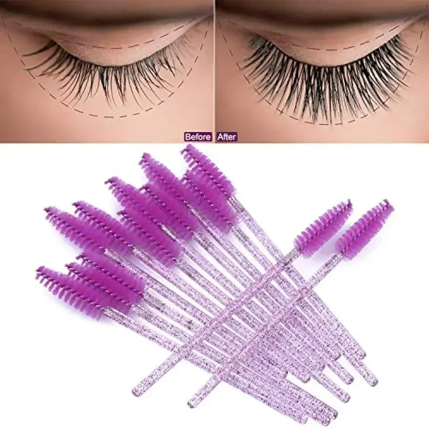 500 or 1000 Pieces Disposable Mascara Wands Eyelash Brush Spoolies for Eyebrow and Eyelash Extensions Colorful Beauty Tools