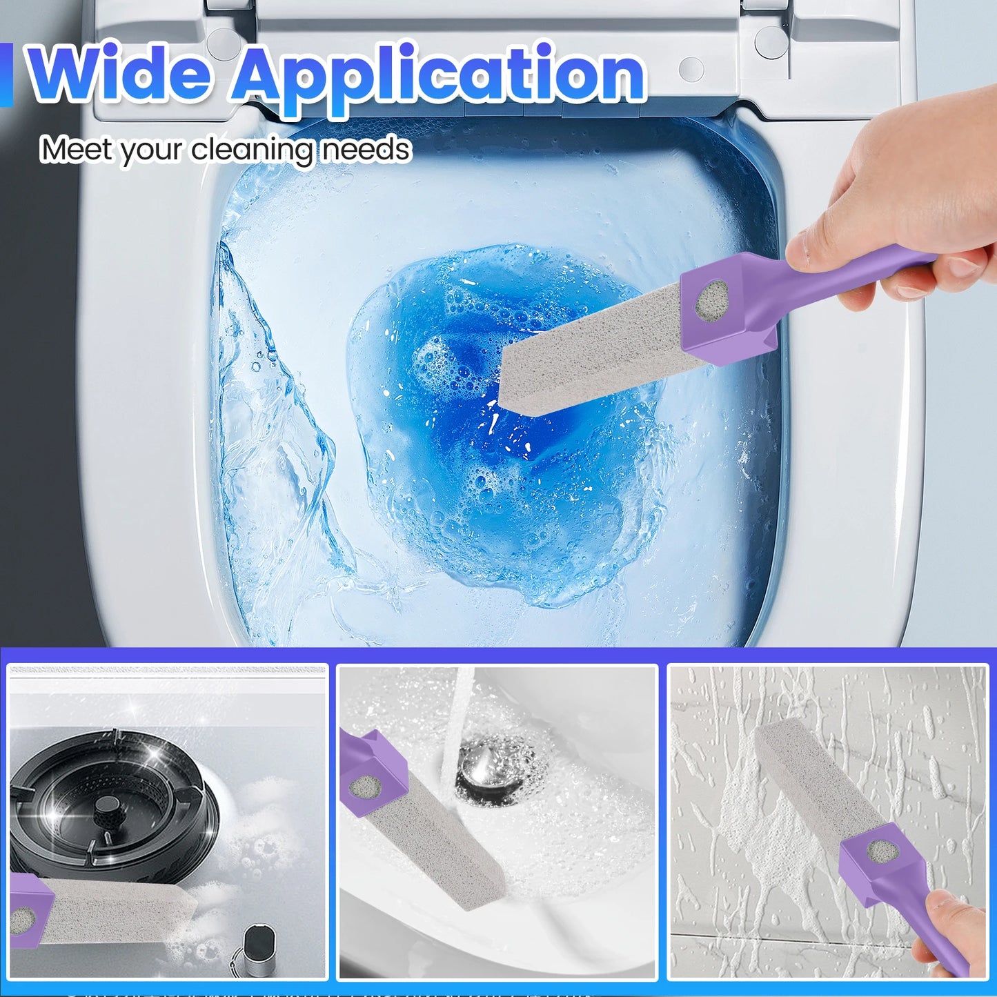 15 Piece Pumice Stone Toilet Bowl Cleaner Set with Ergonomic Handle for Effortless Bathroom Cleaning