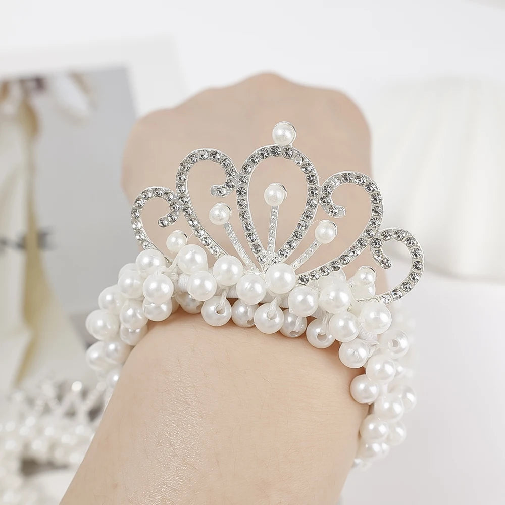 New Fashion Pearl Crown Princess Hair Bands for Girls