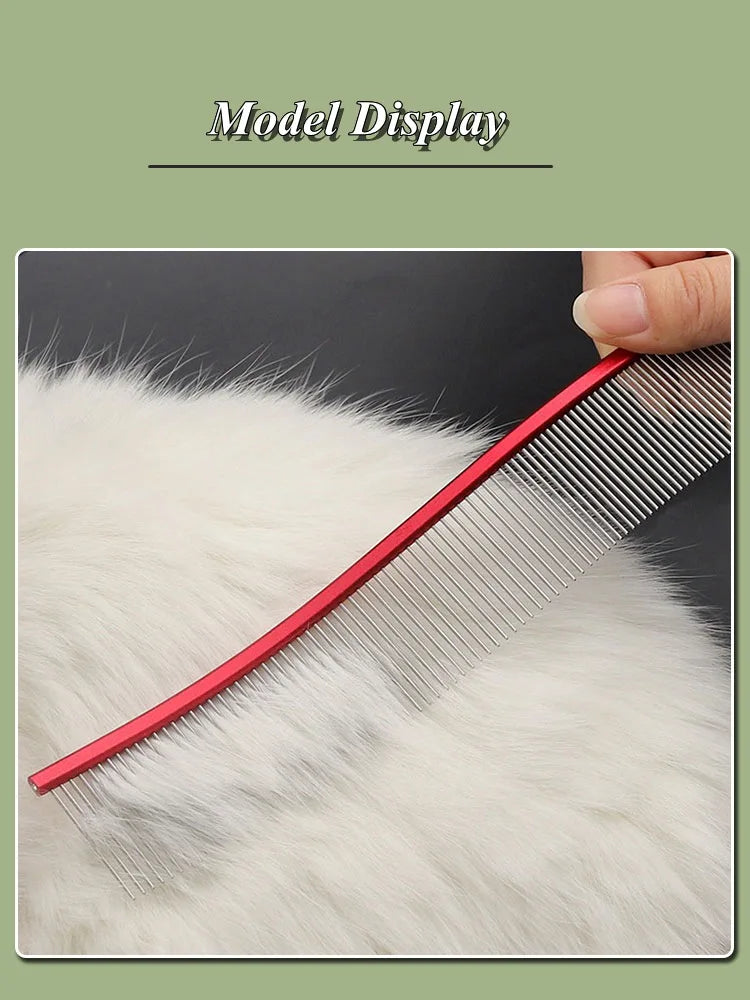 22cm S-Shaped Stainless Steel Pet Grooming Comb for Cats and Dogs with Dense Teeth for Effective Hair Removal and Cleaning