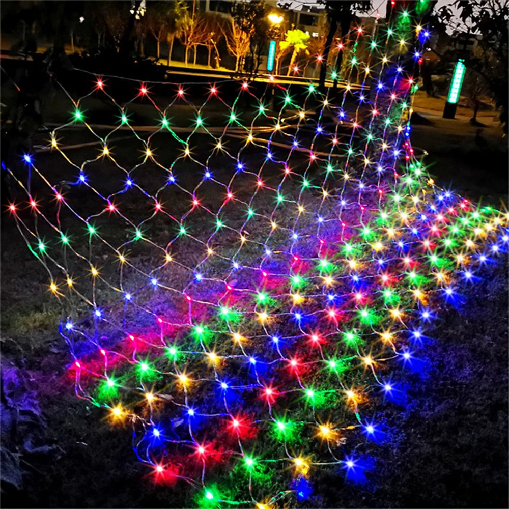 Net Mesh Led Lights 3M/6M/12M LED String Christmas Fairy Curtain Garland Outdoor Waterproof For Party Garden Wedding Decoration