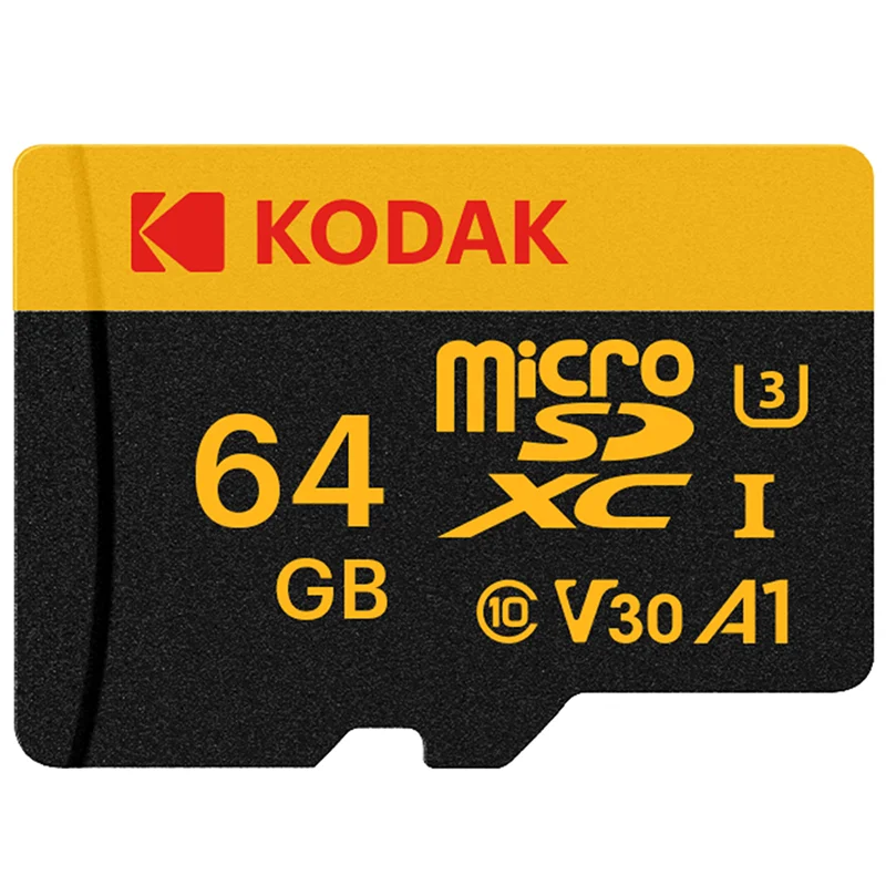 Grabadora de conducción con tarjeta de memoria KODAK de 32 GB y 64 GB, tarjeta de memoria Micro SD para teléfono móvil, PC, auriculares, altavoces, cámara HD, interruptor de juego