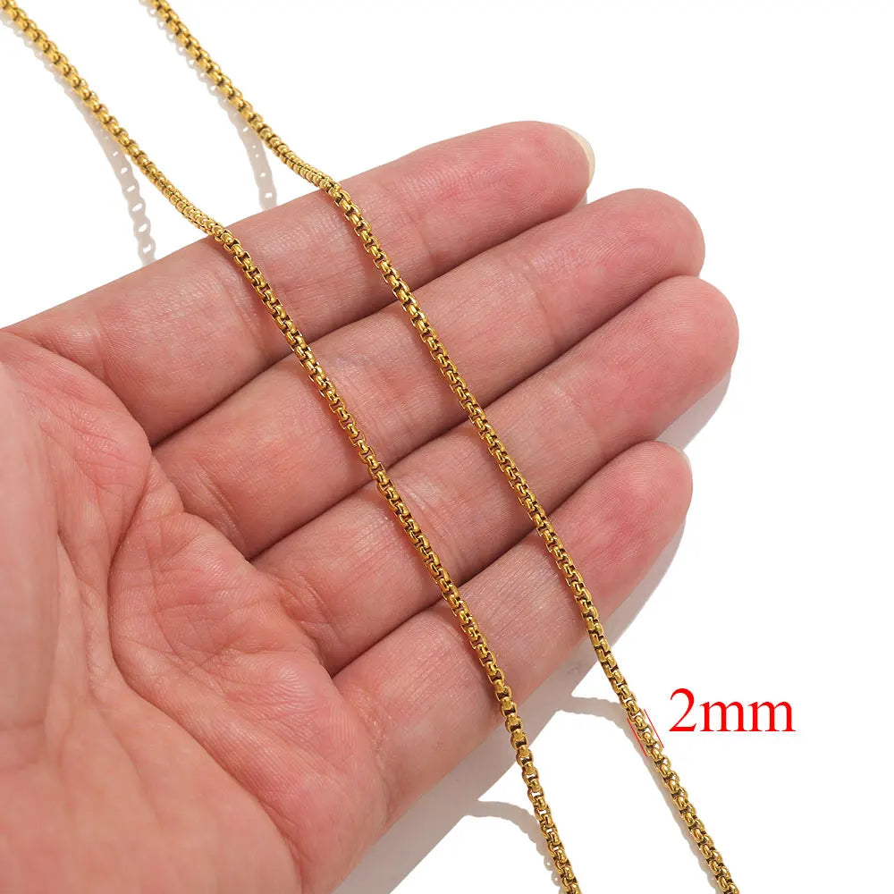 2 Meters Lips Beads Chain for Jewelry Making Gold Findings