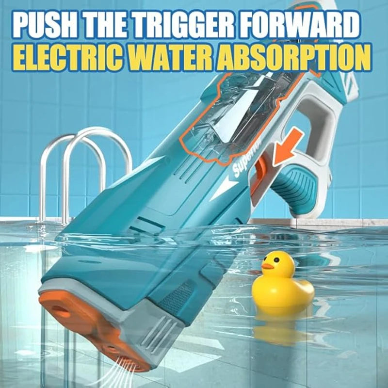 Full Automatic Electric Water Gun 43cm Portable Summer Toy for Kids and Adults Outdoor Water Battles