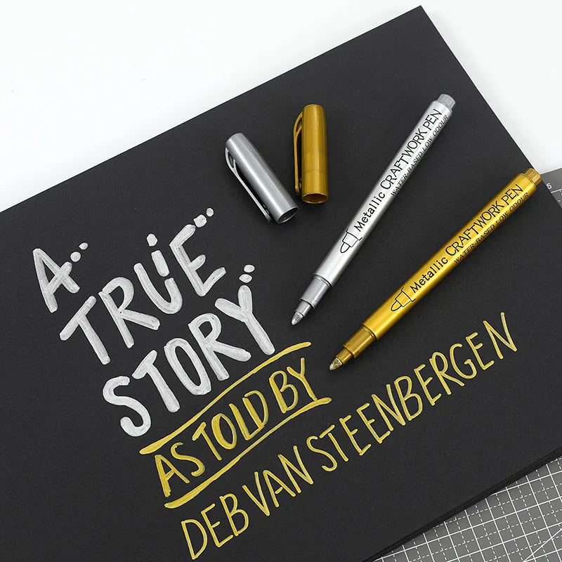 1-4Pcs Metallic Waterproof Marker Pens for DIY Crafting