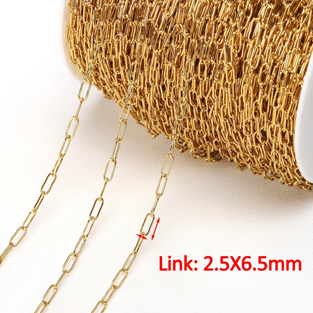 1Meter Gold Stainless Steel Chain Multi Styles for DIY Jewelry