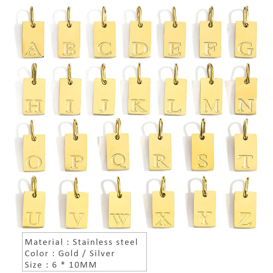 SUNIBI Alphabet Charm Pendant for Necklaces Stainless Steel Jewelry