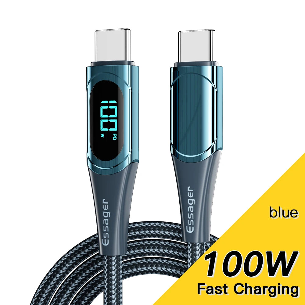 Essager USB To Type C Cable C To C 100W 5A Fast Charger 2M