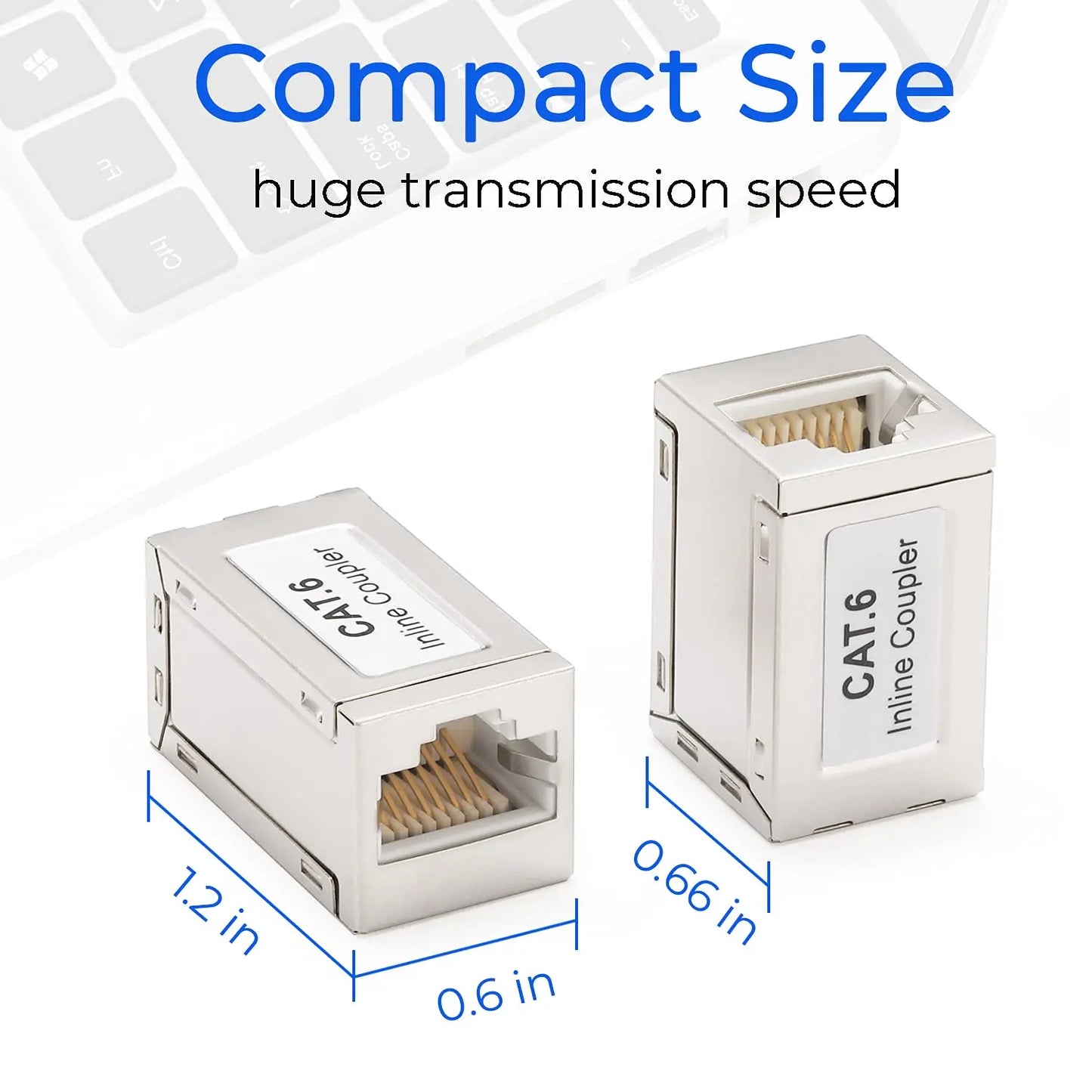 ZOERAX RJ45 Coupler Ethernet Extender 10Gbps, Cat7 Ethernet Coupler Female to Female Connector for Cat7/ Cat6/ Cat5e Cable