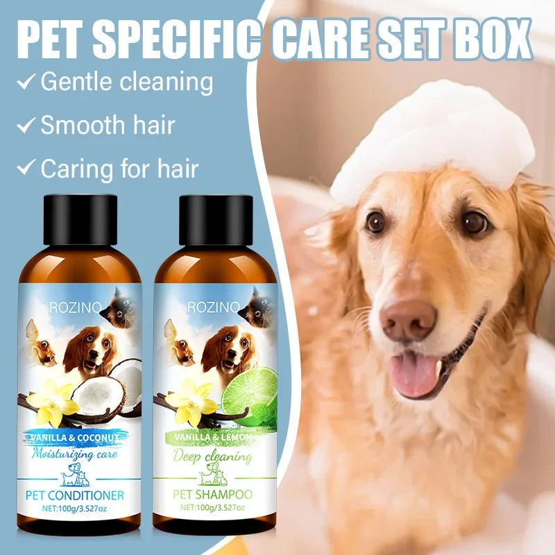 Pet Shower Gel and Conditioner Combo Pack, Perfect Clean Shampoo and Conditioner, Chemical Free, for Pets Cats and Dogs