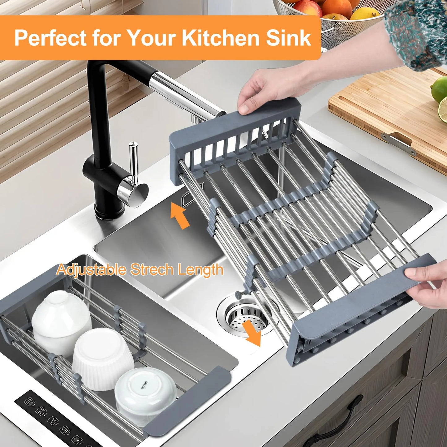 The Bowl Drying Rack Is Expandable and Suitable For Kitchen Sinks The Metal Bowl And Dish Drain Is Multifunctional and The Bow