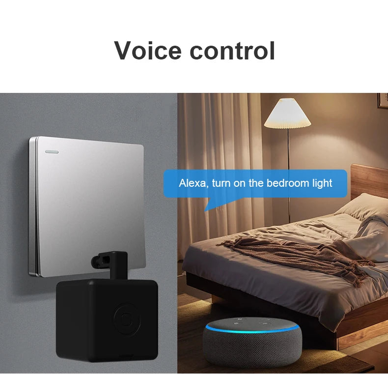 Interruptor inteligente Tuya Zigbee Fingerbot con control remoto para cortinas de garaje, botón pulsador, funciona con Alexa y Google Home, asistente de voz