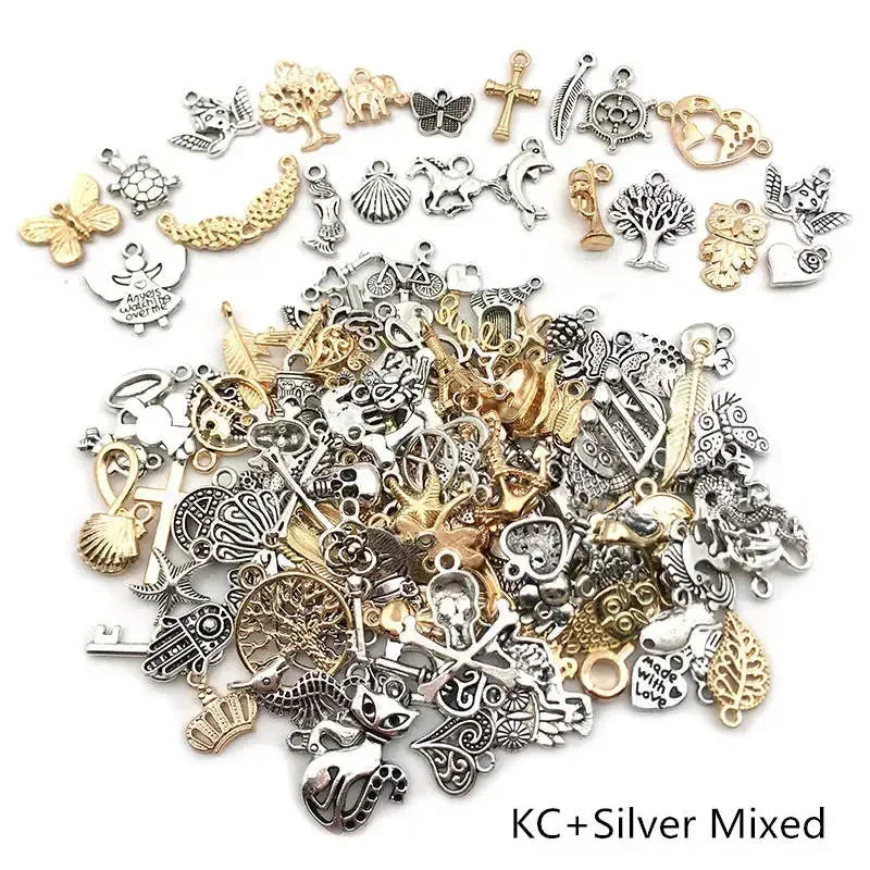 100Pcs Tibetan Silver Animal Charms Beads for Jewelry Making