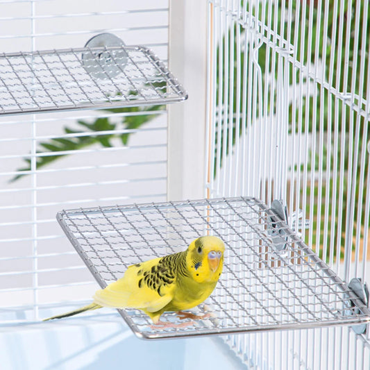 15*10CM Parrot Stainless Steel Rest Platform Stainless Steel Birdcage Bracket Parrot Perch Platform Birdcage Accessories