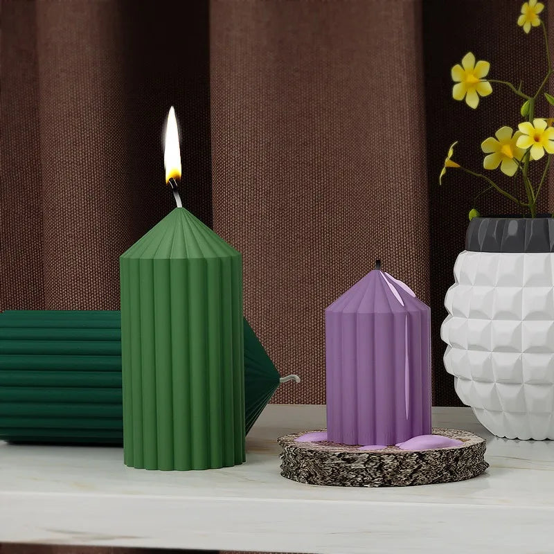 3D Spiral Striped Silicone Mold for DIY Scented Candles and Crafts