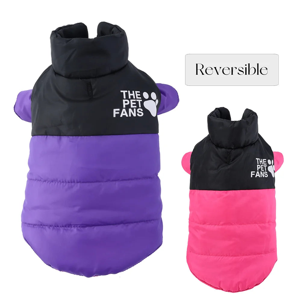 Reversible Pet Coat In Winter For Small Medium Dogs Cats Waterproof Pets Clothes Solid Warm Puppy Kitty Sphynx Chihuahua Jacket