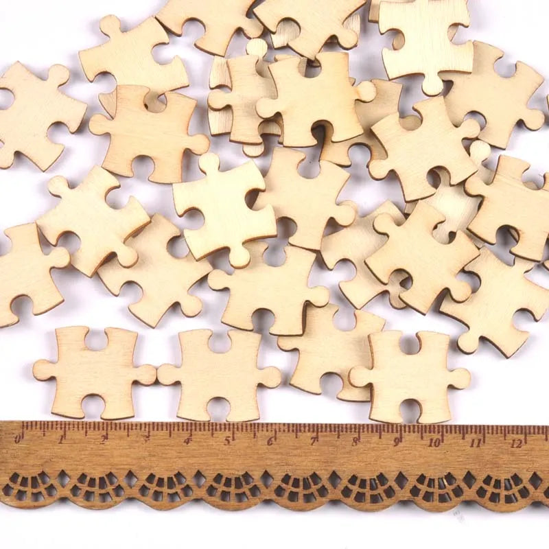 Bear Flower House Natural Wooden Chips for DIY Scrapbooking