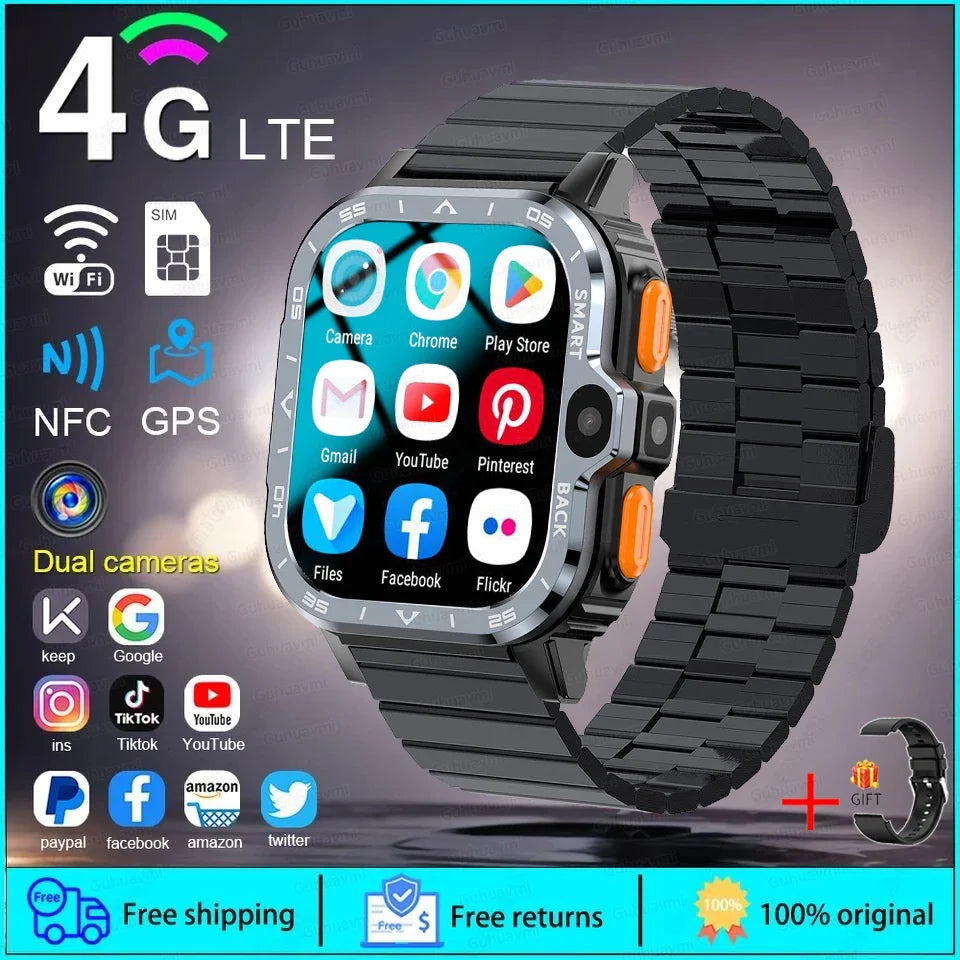 2025 New 5G SIM Card Small Fast Internet Smart Watch HD Dual Camera 64GB ROM NFC GPS WiFi Google Play Smart Bracelets For XIAOMI