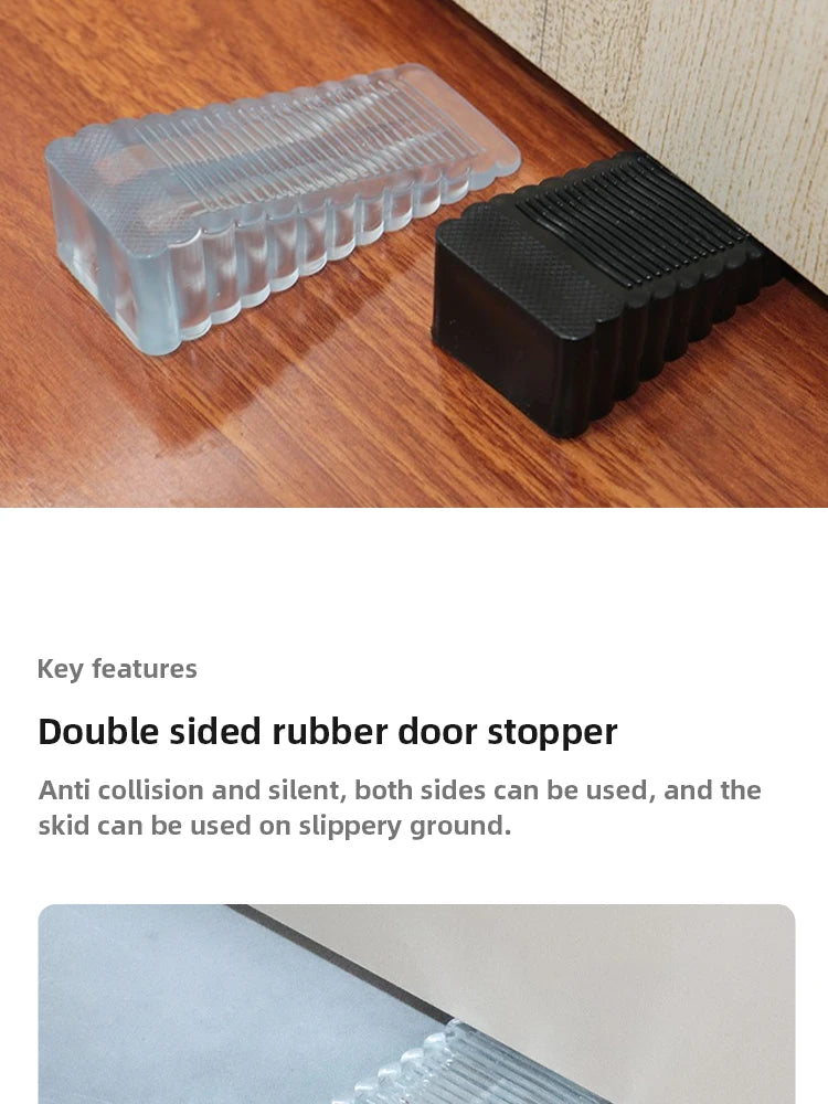 Silicone Door Stop Wedge Safety Stoppers Reusable Shock Absorbent Home Office Anti-Folder Hand Door Stopper Anti-collision Stop