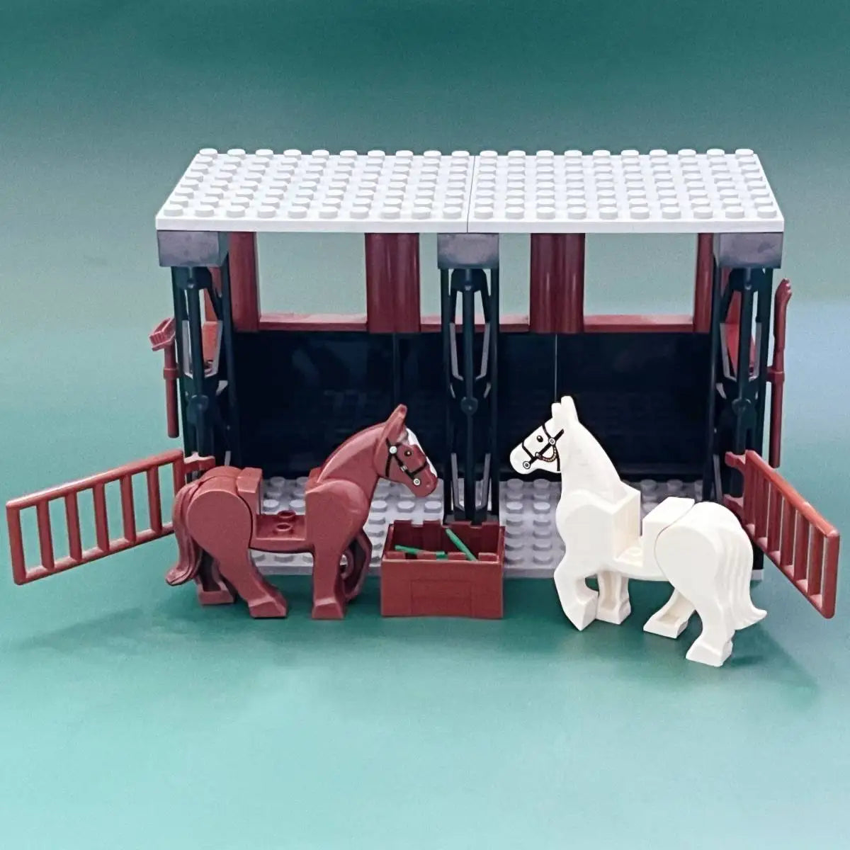 MOC Horse Stable Building Blocks Set City Farm Cowshed Construction Toy for Kids Creative Play Birthday and Christmas Gift