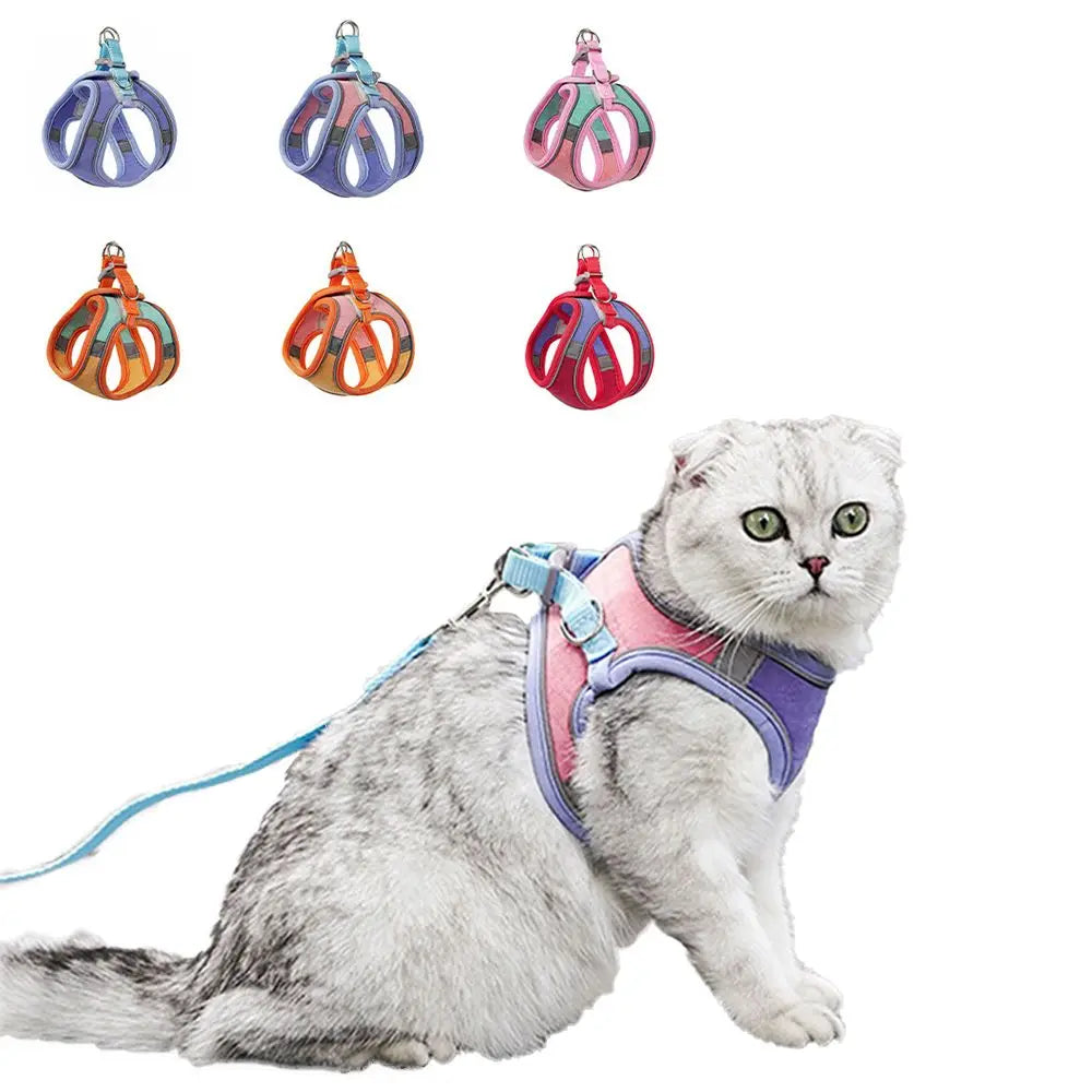 Anti-leak For Cat Puppy,Rabbit Soft Vest Harness Dog Leash Adjustable Cat Collar Cat Accessories Cat Harness Pets Vest