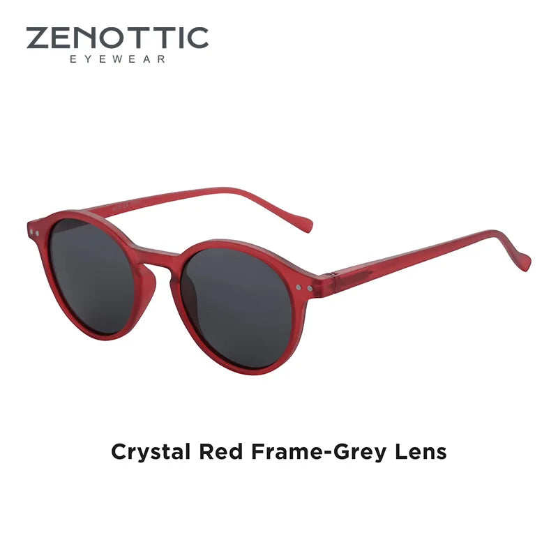 Zenottic Retro Circular Polarized Sunglasses for Men and Women Small Round Vintage Style UV400 Protection